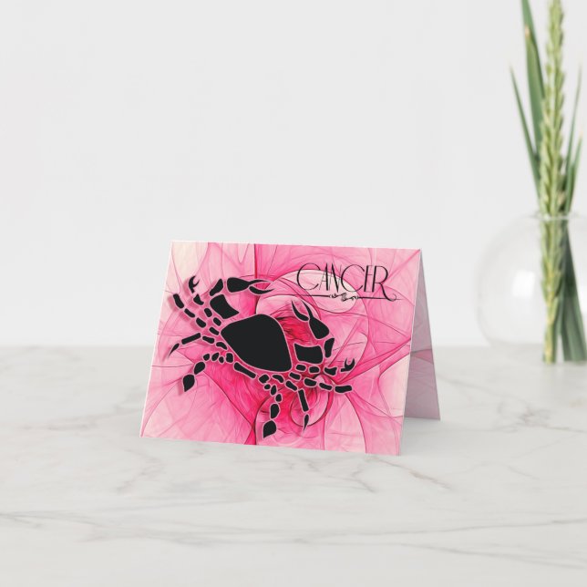 Carte Cancer de la dame Zodiac rose vierge (Devant)