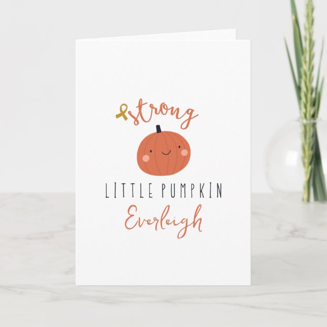 Carte cancer de l'enfant petit citrouille fort nom perso (Devant)