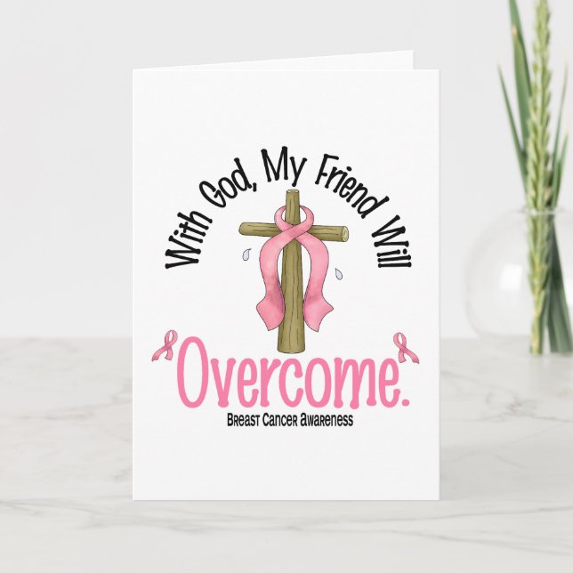 Carte Cancer Du Sein Avec Dieu Mon Ami Surmontera (Devant)