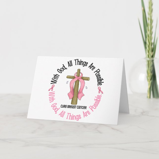 Carte Cancer du sein avec la CROIX DIEU 1 (Devant)