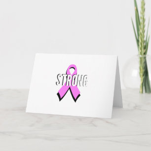 Carte Cancer du sein - Cancer du sein fort Ruban rose