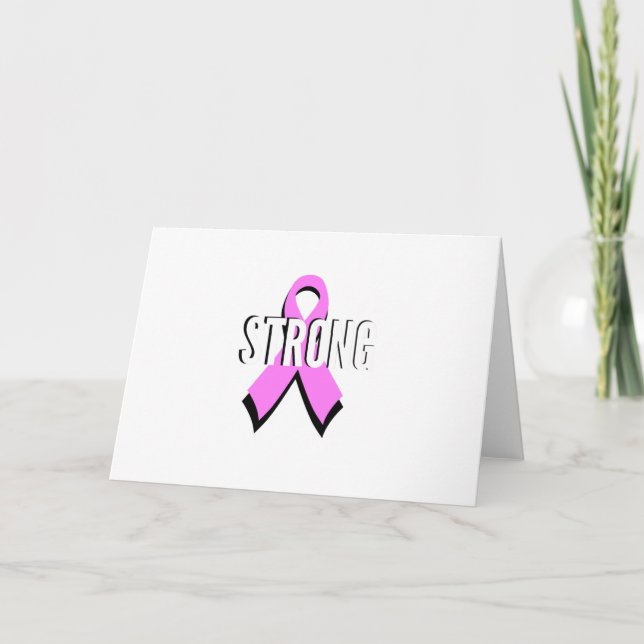 Carte Cancer du sein - Cancer du sein fort Ruban rose (Devant)