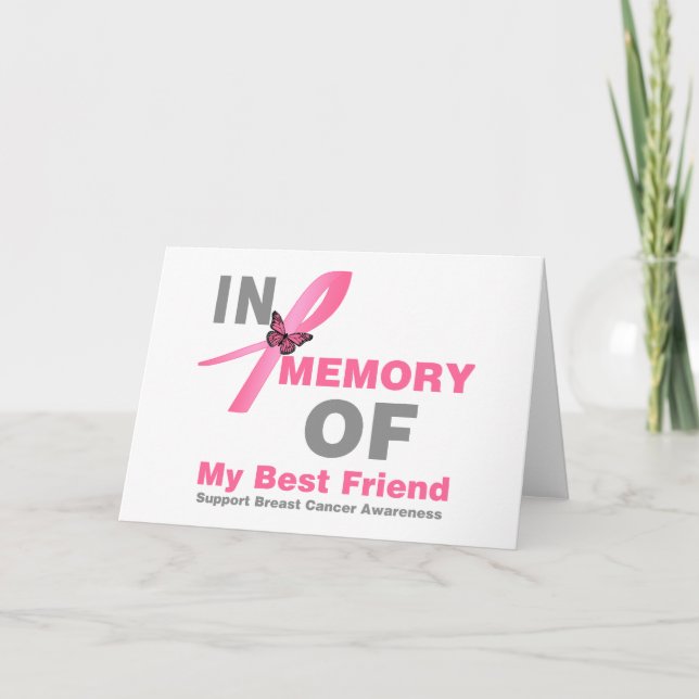 Carte Cancer du sein en mémoire de mon meilleur ami (Devant)