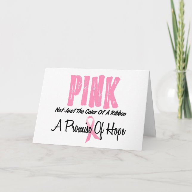 Carte Cancer du sein Symbole de ruban rose de l'espoir (Devant)