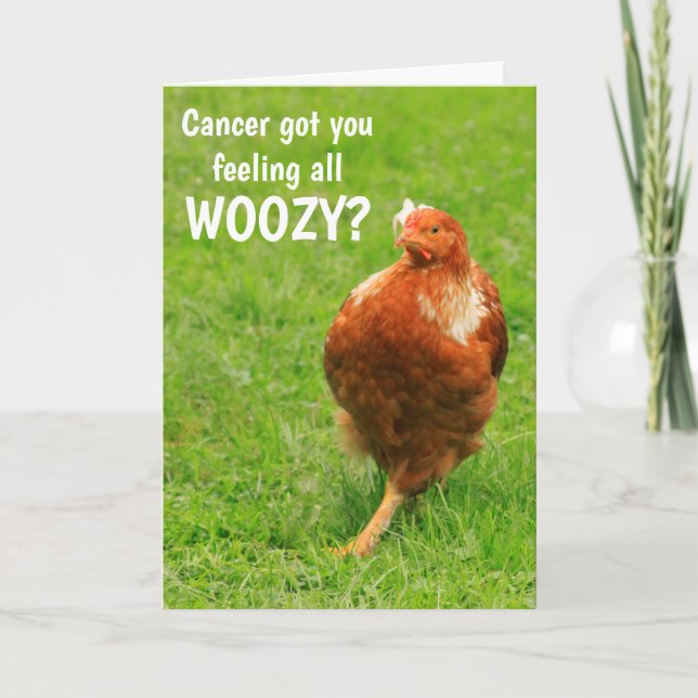 Carte Cancer Encouragement Drôle Poulet (Devant)