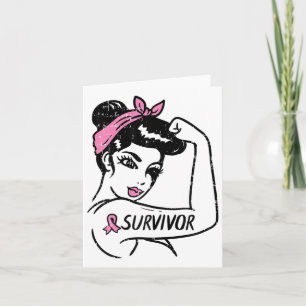 Carte Cancer Survivante Rosie Riveter Sensibilisation ro