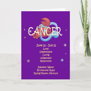 Carte Cancer Zodiac Anniversaire