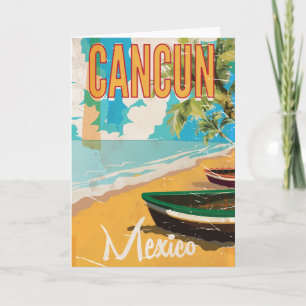 Carte Cancun Mexico Beach Vintage affiche de voyage