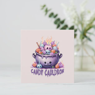 Carte Candy Cauldron - Pastel Purple Halloween Traitemen