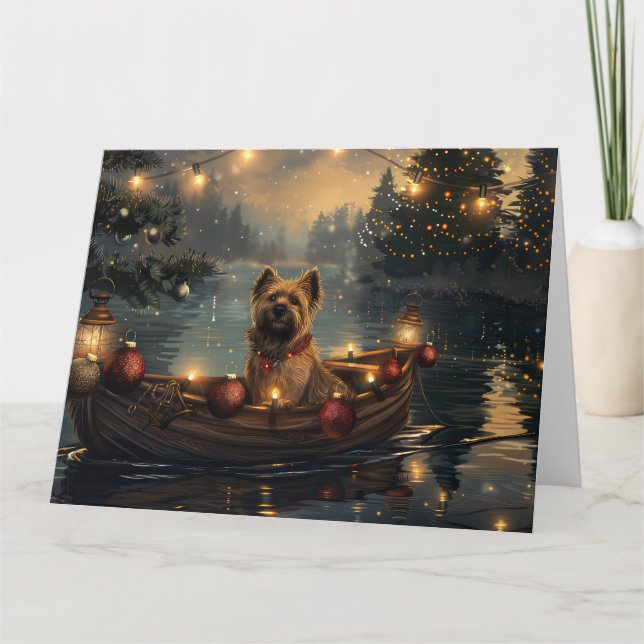 Carte Cane Corso Noël Festive Voyage (Devant)