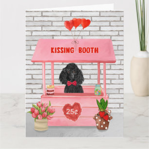 Carte caniche Chien Valentine's Day Kissing Booth