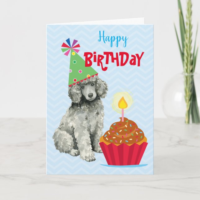 Carte Caniche d'anniversaire (Devant)
