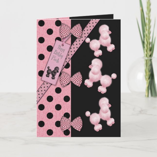 Carte Caniche de joyeux anniversaire (Devant)