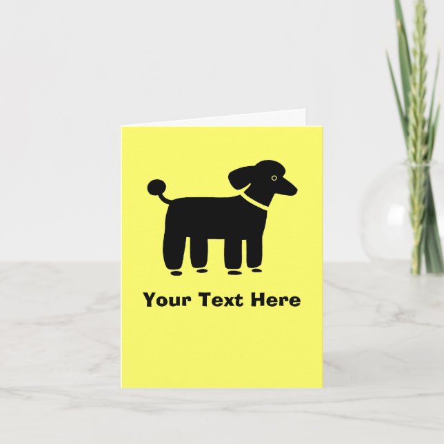 Carte Caniche noir (Devant)