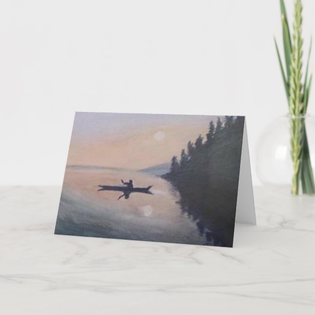 Carte Canoë sur un lac paisible (Devant)