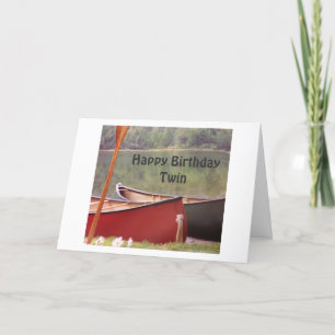 CARTE CANOES JUMEAUX POUR LA CÉLÉBRATION DE L'ANNIVERSAI