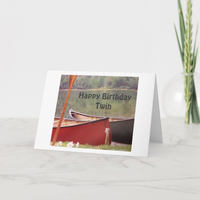 CARTE CANOES JUMEAUX POUR LA CÉLÉBRATION DE L'ANNIVERSAI (Devant)