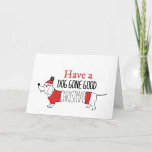 Carte Canons de Noël Chien Chiens de Père Noël Chien Chi
