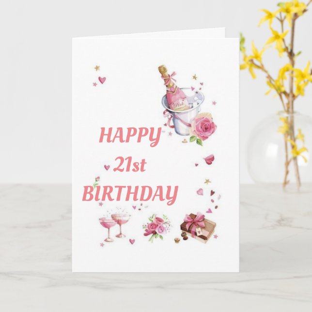Carte CAN'T BELIEVE YOU ARE CELEBRATING "21st" BIRTHDAY  (Fleur jaune)