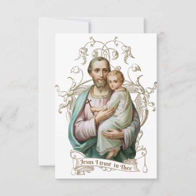 Carte Cantique de prière catholique Jésus Saint Joseph r (Devant)