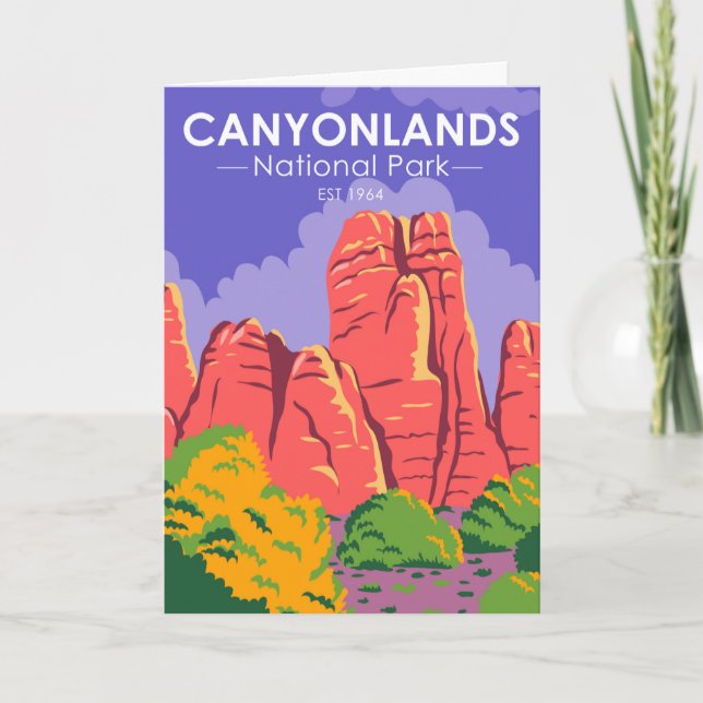Carte Canyonlands National Park Utah Vintage (Devant)