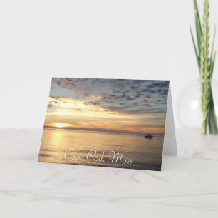 Carte Cape Cod, coucher du soleil d'océan de