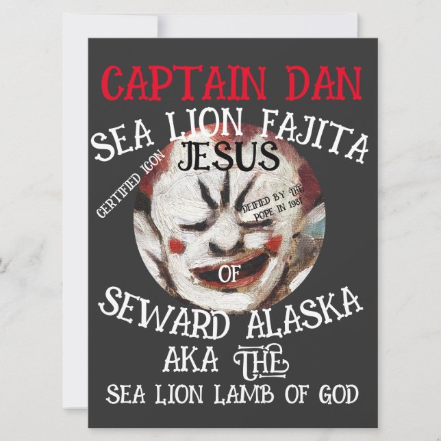 CARTE CAPITAINE DAN SEA LION FAJITA JESUS SEWARD ALASKA  (Devant)