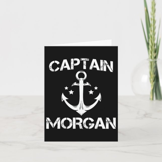 Carte Capitaine Morgan Funny Anniversaire Nom de famille (Devant)
