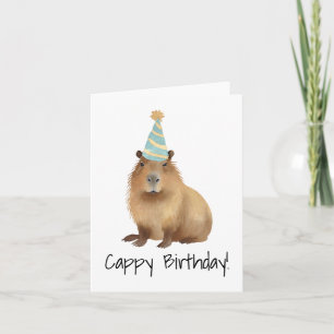 Carte Cappy Birthday Capybara Aquarelle