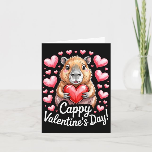Carte Cappy Saint-Valentin Mignon Capybara Coeur Design  (Devant)