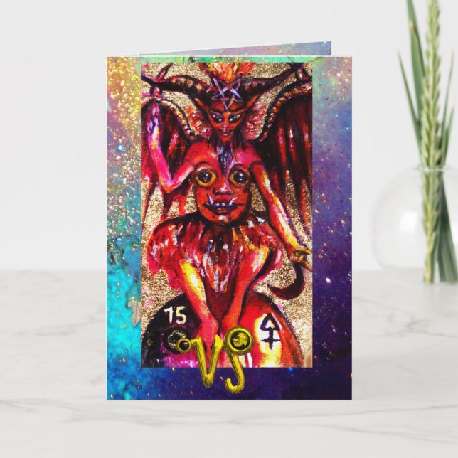 CARTE CAPRICORN, DEVIL, ASTROLOGIE TAROTE ZODIAC ANNIVER (Devant)