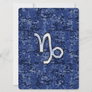 Carte Capricorn Zodiac Connexion bleu marine camo numéri