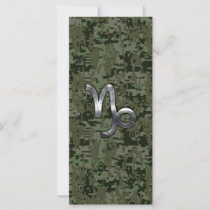 Carte Capricorn Zodiac Connexion vert olive camo numériq