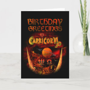Carte Capricorn Zodiac voeux d'anniversaire par Valxart