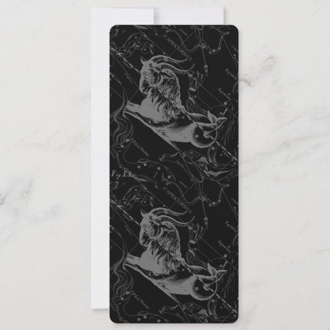 Carte Capricorne Constellation Hevelius 1690 sur Noir (Devant)