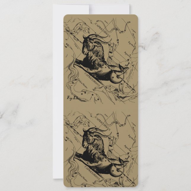 Carte Capricorne Constellation Hevelius 1690 sur Taupe (Devant)