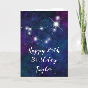Carte Capricorne Zodiac Constellation Joyeux anniversair