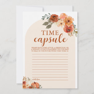 Carte Capsule Temps Baby shower Citrouille Automne