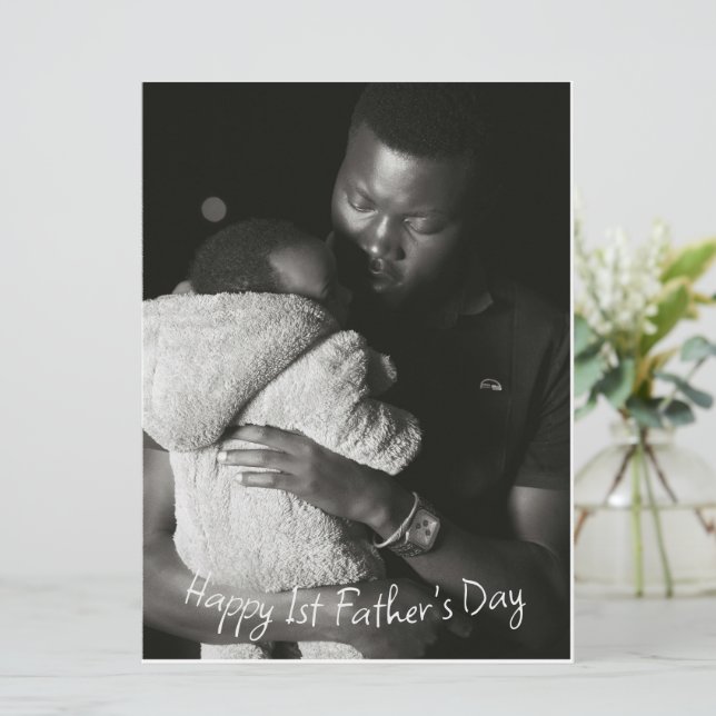 Carte "Capturer le coeur de papa : un souvenir de Fête d (Debout devant)