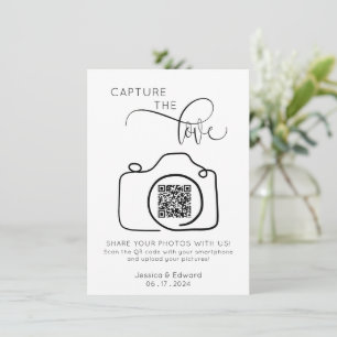 Carte Capturez L'Amour Qr Code Black Chic Mariage modern