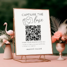 Capturez L'Amour Qr Code Black Chic Mariage modern