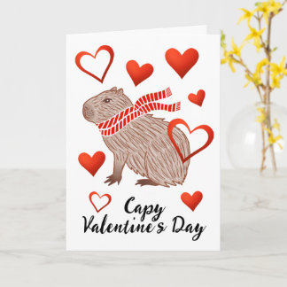 Carte Capy Valentine's Day Drôle Salutation Capybara Lov
