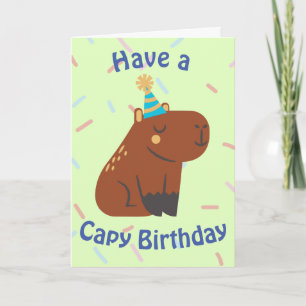 Carte Capybara Capy Capy, mignon et souriant Enfants d'a