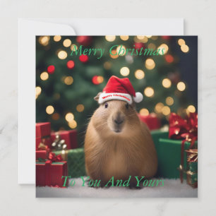 Carte "Capybara Claus : Un Bokeh Wonderland festif"