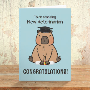 Carte Capybara Félicitations Diplôme Vétérinaire