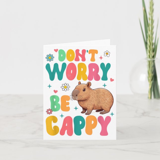 Carte Capybara Lover Motivation Sitive Don't That Worry  (Devant)