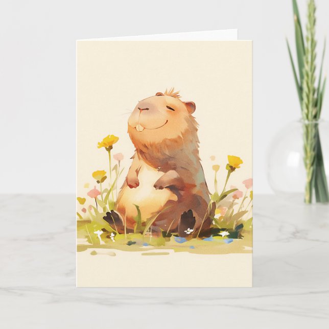 Carte Capybara Profiter De La Vie (Devant)