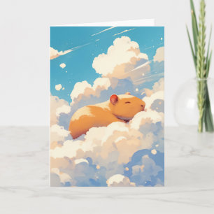 Carte Capybara rêver dans les nuages