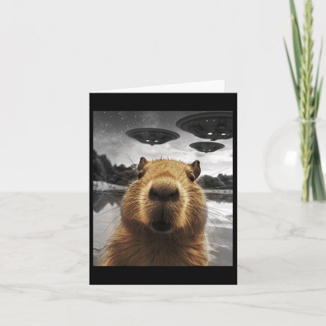 Carte Capybara Selfie Funny Xmas Animal Graphisme Capyba (Devant)