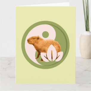 Carte Capybara Zen Yin Yang Nature Paisible